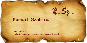 Morvai Szabina névjegykártya